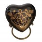 Classic Nickel Black Heart Keepsake Urn, Funeral Urns