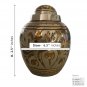 Gold Color Flower Dome Top Keepsake Urn