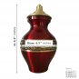 Engraved Matt Cherry Keepsake Urn, Memorial Urn for Ashes