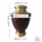 Maroon Antique Engraved Border Adult Funeral Urn