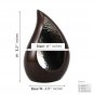 Teardrop Keepsake Funeral Urn with Black and Bronze Color Finish