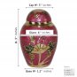 Small Keepsake Rose Floral Funeral Urn For Ashes With Velvet Box