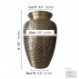Adult Memorial Urn For Ashes - Natural Gold Color Adult Cremation Urn