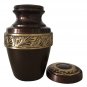 Mini Keepsake Grecian Rustic Pewter Cremation Urn For Ashes With Velvet Box