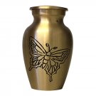 Classic Gold Butterfly Small Keepsake Urn, Mini Cremation Urns for Ashes