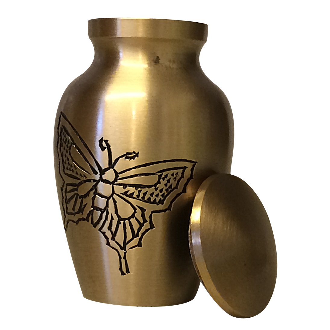 Classic Gold Butterfly Small Keepsake Urn, Mini Cremation Urns For Ashes