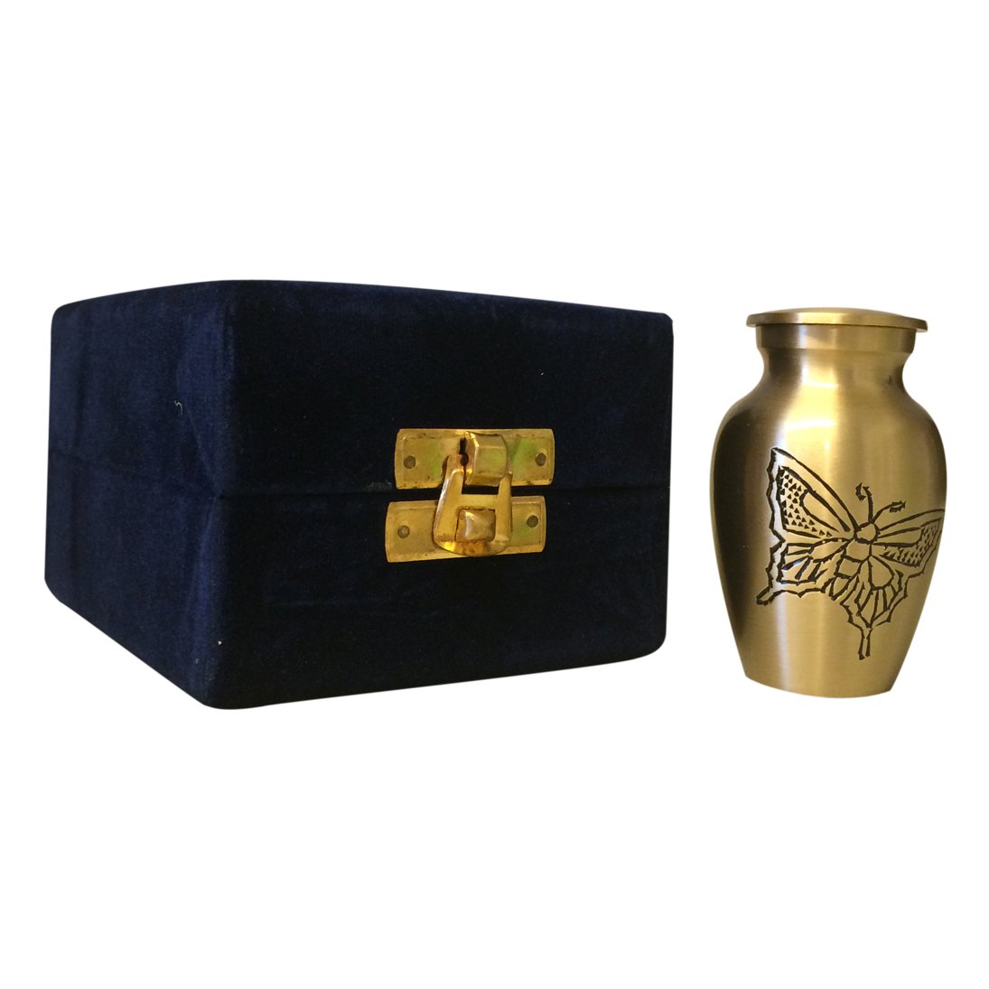 Classic Gold Butterfly Small Keepsake Urn, Mini Cremation Urns for Ashes