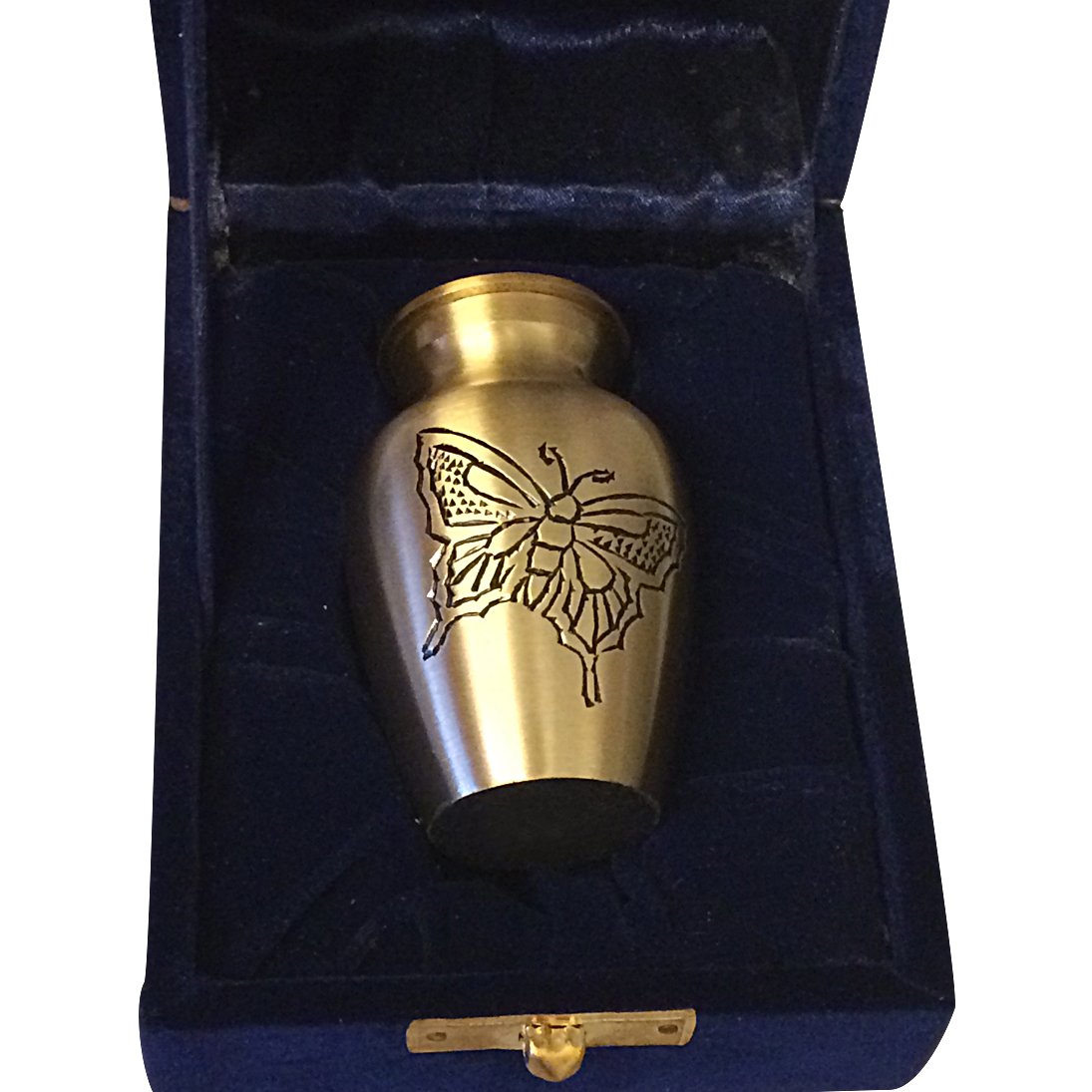 Classic Gold Butterfly Small Keepsake Urn, Mini Cremation Urns for Ashes