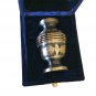 Black & Gold Engraved Floral Keepsake Urn, Mini Cremation Urns for Ashes