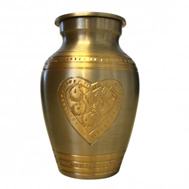 Embossed Heart Design Keepsake Urn, Mini Cremation Urns for Ashes