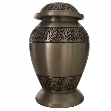 Classic Pewter Leaves Keepsake Urn, Mini Cremation Urns for Ashes