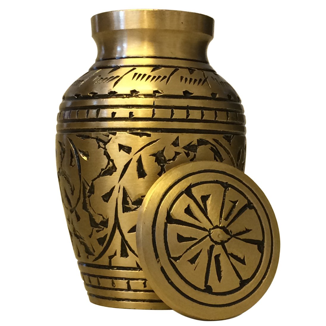 Gold Leaves Small Keepsake Urn, Mini Cremation Urns for Ashes