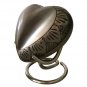 Pewter Leaf Band Heart Keepsake Urn with Stand