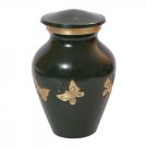 Mini Tribute Butterflies Green Keepsake Funeral Urn, Brass Memorial Urns Ashes