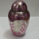 Pink Angel Small Keepsake Brass Memorial Urn, Angel Cremation Urns Ashes