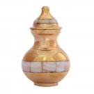 Excellent Pointed Mother of Pearl Mini Keepsake Cremation Urn, Funeral Urns for Human Ashes