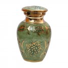 Gorgeous Green Enamel Mini Keepsake Urn, Cremation Urns for Human Ashes