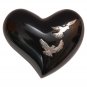 Flying Doves Mini Heart Keepsake Urn for Cremain Ashes, Dove Memorial Urns