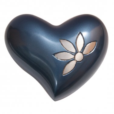 Sparkling Flower Mini Heart Keepsake Urn Ashes, Flower Cremation Urns