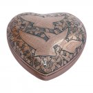 Going Home Doves Teal Small Heart Keepsake Urn Ashes, Unique Funeral Urns