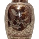 7" Inches Doves Going Home Red Memorial Urn for Ashes, Medium Cremation Urns