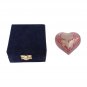 Silver Rose Engraved Pink Small Heart Cremation Urn Ashes, Flower Heart Urns
