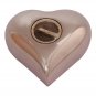 Silver Rose Engraved Pink Small Heart Cremation Urn Ashes, Flower Heart Urns