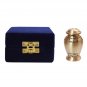 Classic Engraved Brushed Brass Mini Keepsake Urn, Angel Memorial Urns Ashes