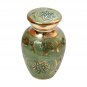 Gorgeous Green Enamel Mini Keepsake Urn, Cremation Urns for Human Ashes