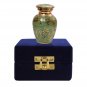 Gorgeous Green Enamel Mini Keepsake Urn, Cremation Urns for Human Ashes