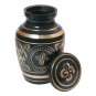 Gold Detailing Forest Green Small Keepsake Urn for Cremation Ashes, Engraved Memorial Urns