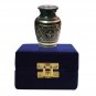 Gold Detailing Forest Green Small Keepsake Urn for Cremation Ashes, Engraved Memorial Urns