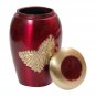 Lovely Golden Soaring Butterfly Pink Keepsake Urn for Ashes, Memorial Brass Urns