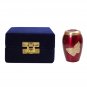 Lovely Golden Soaring Butterfly Pink Keepsake Urn for Ashes, Memorial Brass Urns
