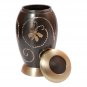 Golden Creeper Engraved Little Keepsake Urn for Human Ashes, Cremation Brass Urns