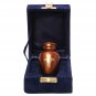 Perfect Golden Cross Engraved Brown Small Keepsake Urn Ashes, Funeral Brass Urns