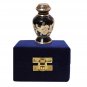 Silver Flowers Blue Decorative Mini Funeral Keepsake Urn Ashes, Brass Memorial Urns