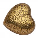 Small Banbury Nickel Engraved Heart Keepsake Urn, Brass Memorial Urn for Ashes