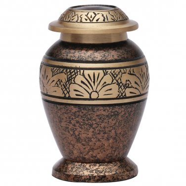 Copper Marble Small Keepsake Funeral Urn, Brass Cremation Urn for Ashes USA