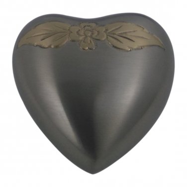 Small Memorial Urn, Autumn Leaves Heart Keepsake Urn for Human Ashes