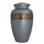 Large Urn for Funeral, Silver Blue Adult Brass Cremation Urn