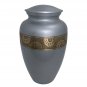 Large Urn for Funeral, Silver Blue Adult Brass Cremation Urn