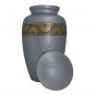 Large Urn for Funeral, Silver Blue Adult Brass Cremation Urn
