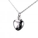 Stainless Steel Heart Shape Child Cremation Memorial Keepsake Urn Pendant Necklace