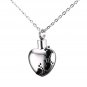 Stainless Steel Heart Shape Child Cremation Memorial Keepsake Urn Pendant Necklace