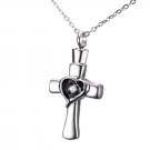 316L Stainless Steel Cross Urn Necklace for Ashes, Cremation Memorial Keepsake Jewelry Pendant