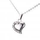 Only Love Heart Shape Memorial Keepsake Necklace, Cremation Jewelry Pendant Urn