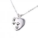 Memorable Paws on Heart Shape Pendant Urn for Ashes, Cremation Keepsake Jewelry Necklace