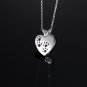 Memorable Paws on Heart Shape Pendant Urn for Ashes, Cremation Keepsake Jewelry Necklace