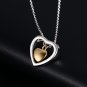 Two Hearts Cremation Urn Necklace, Stainless Steel Jewelry Keepsake Pendant for Ashes